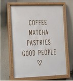 Coffee matcha pastries sign